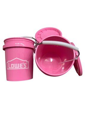 Lowes Pink 0.42-Qt Mini Bucket With Lid Viral Barbie NEW 1